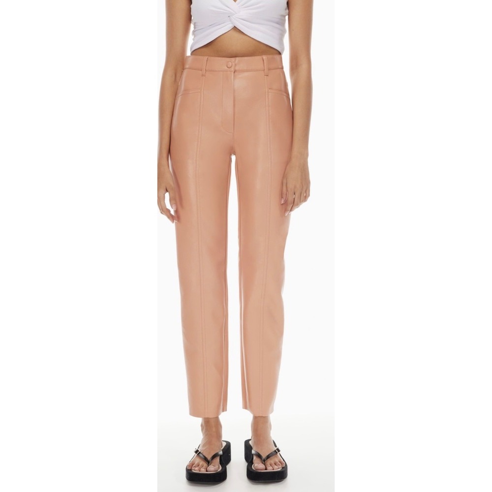 Wilfred Rebel Pant Women Size 6 Peach Excellent Vegan Leather High Rise Straight